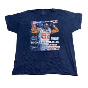 Michael Strahan Jersey Retirement Graphic Tee Thrifted Vintage Style Size XL